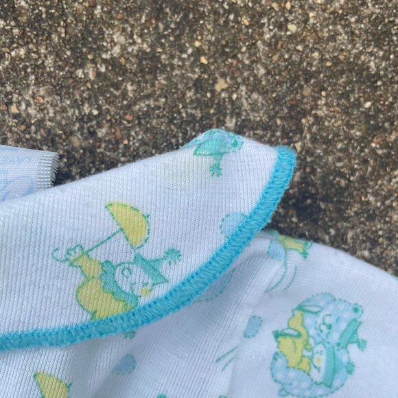 Vintage 90s Carters Circus Zip Front Clown Footie Pajamas and Receiving Blanket - Picture 5 of 8